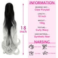 thumbnail image 4 of SHCKE 18 Inch Curly Wavy Ponytail Extension Claw Clip in Ponytail Hair Extensions Synthetic Pony Tail Hairpiece for Women Black To Silver Grey, 4 of 5