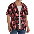 thumbnail image 2 of Fotbe Ladybugs and Red Hearts Camisa Estampada de Manga Corta para Hombre, Casual de Verano, Estilo Playero, Sin Arrugas-XX-Large, 2 of 5
