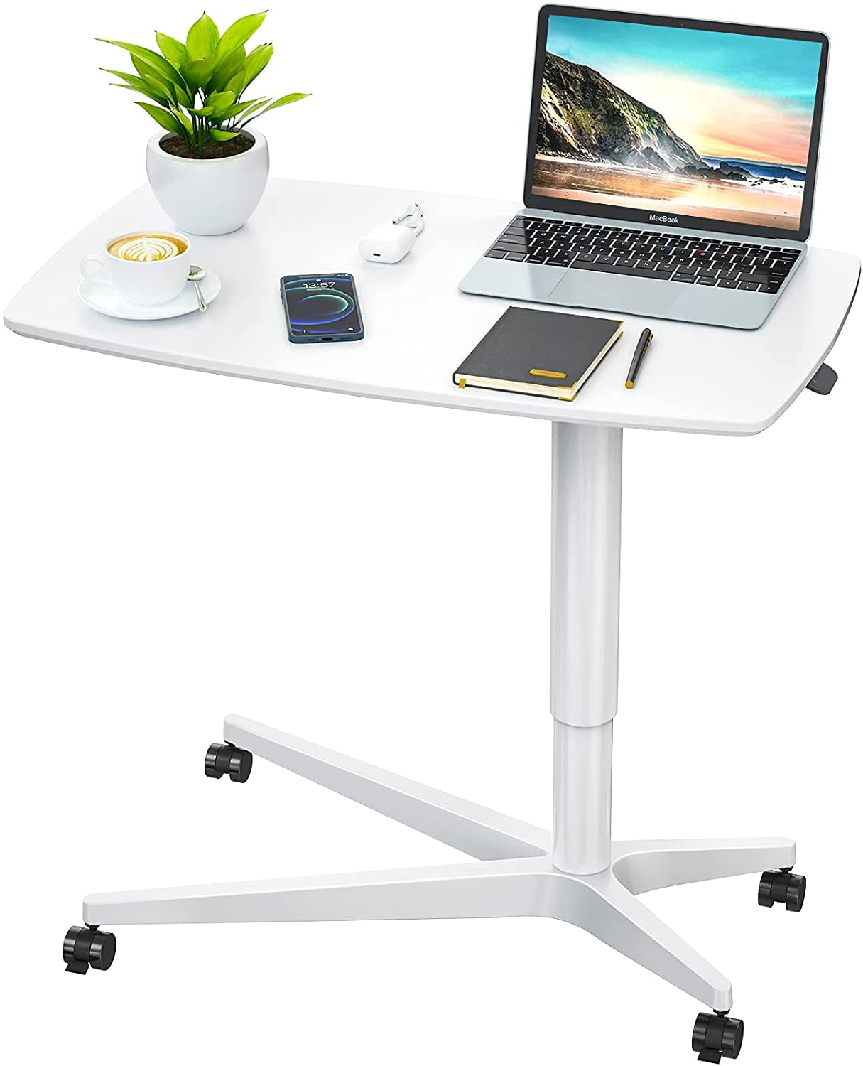 Small Mobile Laptop Printer Cart Rolling Computer Stand Under Desk Office Table 