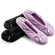 women's Terry Classic Cotton Ballerina Slippers (Pack of 2)