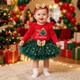 thumbnail image 2 of Baby Girl Christmas Outfit Long Sleeve Ruffle Princess Tutu Dress Headband Christmas Tutu Dress Outfit Long Sleeve Ribbed Ruffle Glitter Tulle Princess Dress Christmas Outfits, 2 of 7