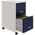 thumbnail image 3 of Pemberly Row 18" 2 Drawer Mobile Metal Vertical Filing Cabinet - White/Navy, 3 of 5