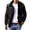 Black, variant on comerut Men Winter Coat Zipper Fleece Solid Color Thick Turn-down Collar Keep Warm Casual Plus Size Long Sleeves Retro Outdoor Coat for Motocycling