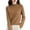 Brown, variant on Womens Thermal Underwear Solid Color Long Sleeve Crew Neck Soft Comfortable Warm Pullover Knitted Fall Winter Loose Stretchy Fashion Outwear
