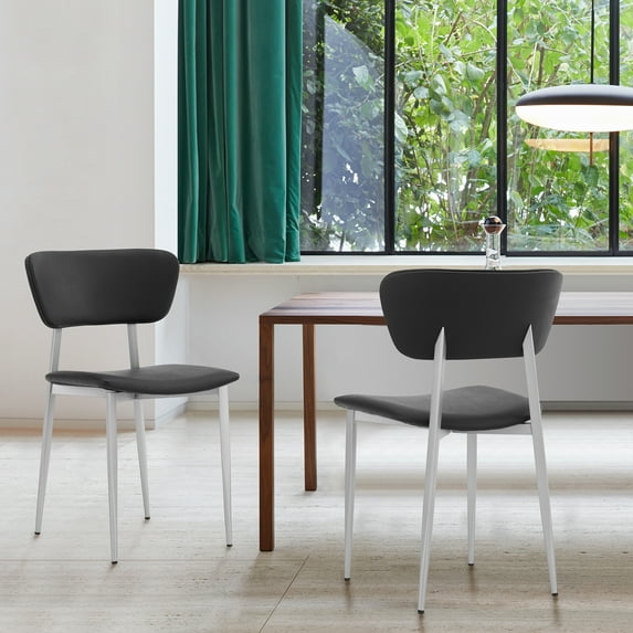 Armen Living Tori Dining Chair, Set of 2, Black