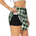 thumbnail image 2 of Disketp Green White Christmas Tree Lumberjack Plaid Print Women's Shorts Workout Shorts for Athletic Gym Running Shorts with Phone Pockets, 2 of 8