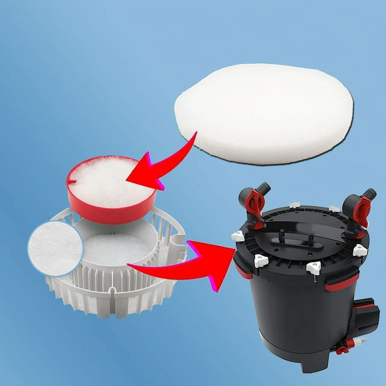 Qzbhct 12 Pcs Fine Filter Pad for Fluval Fx4 FX5 FX6 Canister Filter Aquarium Filter Sponge Replacement