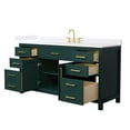 thumbnail image 2 of Beckett 66" Green Single Vanity & White Quartz Top (3-Hole) & Gold Trim, 2 of 5