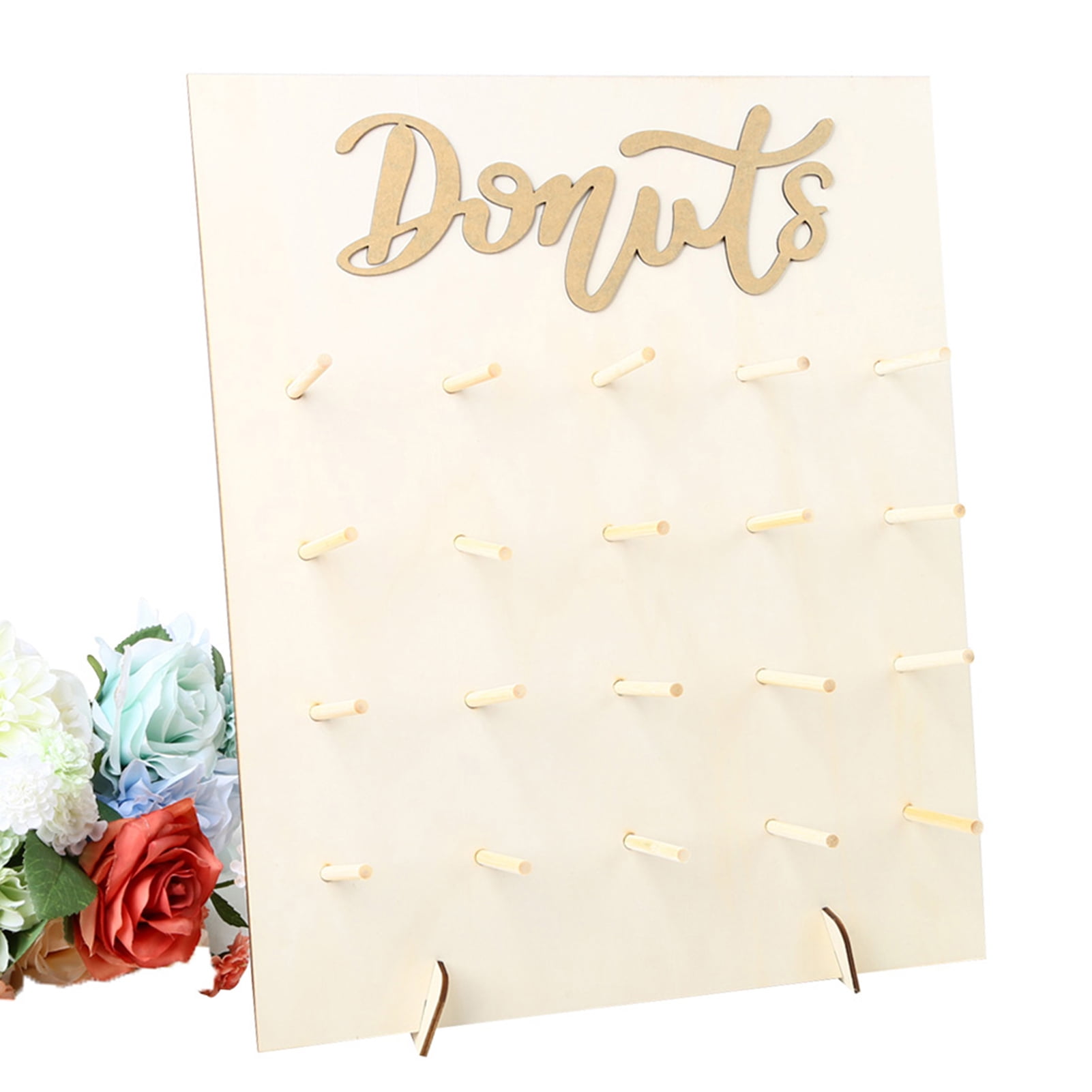 CACAGOO Wooden Donut Wall Bracket Donut Holder Wedding Party Decoration Birthday Supplies, Plywood