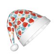 thumbnail image 2 of Haiem Strawberries Pattern Santa Hat Confortable Velvet Christmas Hat for Christmas Party Favors Fit for Adults and Kids, 2 of 6