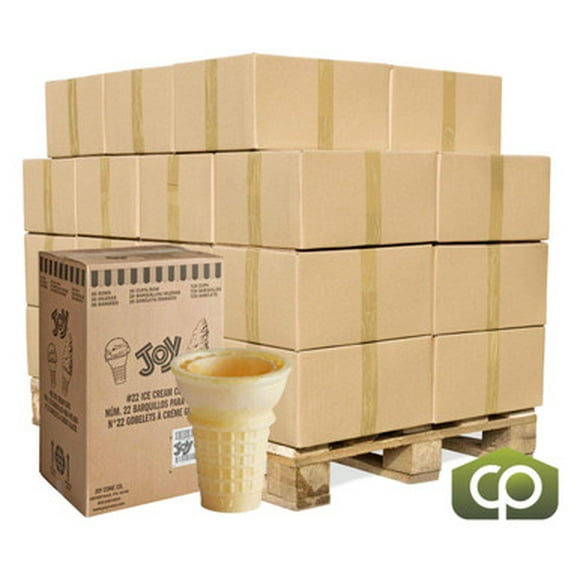 JOY #22 Flat Bottom Cake Ice Cream Cone - 720/Case (24cases/PALLET)- TOTAL 17280 CONES