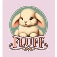 thumbnail image 5 of Fluff Bunny Women's Pink Crew Neck Short Sleeve Crop Tee-Medium, 5 of 5