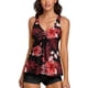 thumbnail image 2 of Traje de baño de 2 piezas para mujer, trajes de baño para mujer, traje de baño de dos piezas con shorts estampados y cordones para mujer, conjunto de traje de baño dividido para mujer, 2 of 7