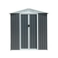 thumbnail image 3 of 6x4 FT Outdoor Storage Sheds, Aluminum Alloy Frame, Backyard Garden Patio Lawn Outdoor Shed for Organizational Tool and Equipment in Yard, Grey, 3 of 7