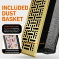 thumbnail image 6 of 2x14 Floor Vent Covers Floor Register with Mesh Cover Trap, Heat and Air, Walkable Metal Floor Register for HVAC Duct, Basketweave, Polished Brass, 6 of 7