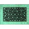 thumbnail image 1 of Ahgly Company Machine Washable Indoor Rectangle Persian Turquoise Blue Traditional Area Rugs, 2' x 5', 1 of 4