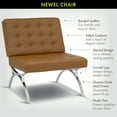 thumbnail image 4 of Studio Designs Home Newel Accent Chair Blended Leather and Chrome Frame / Brown, 4 of 13