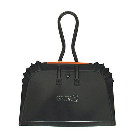 17 in. Wide x 10 in. D Black Jumbo Metal Shop Dust Pan