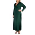 thumbnail image 2 of 24/7 Women's Plus Size Comfort Apparel V-Neck Long Sleeve Plus Size Maxi Dress, 2 of 3