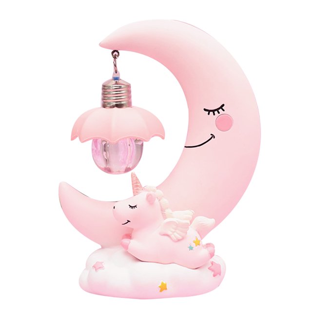 Coofit Night Light Decorative Cartoon Moon Table Decor Light Bedside Light for Room