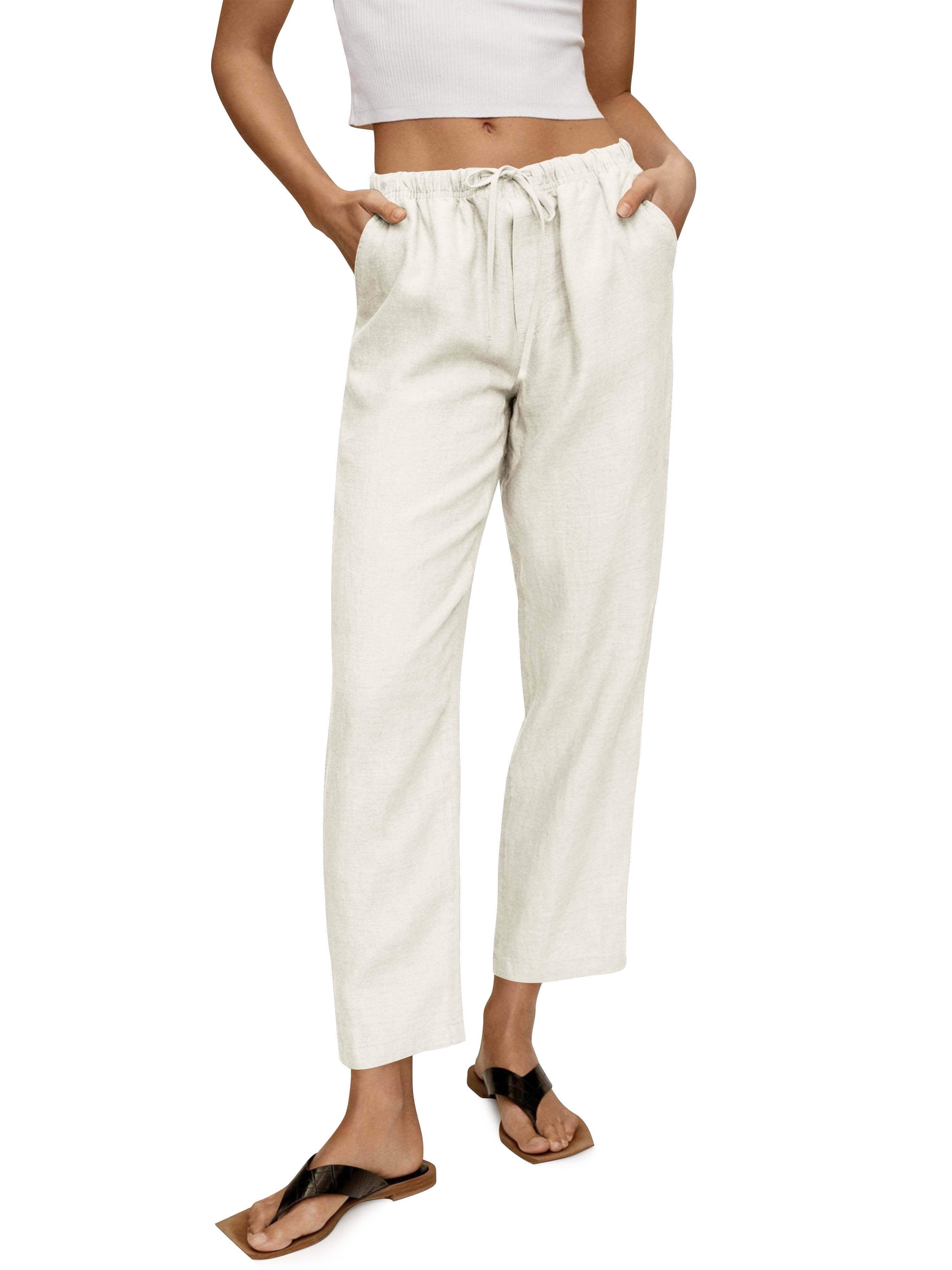 slim fit linen pants