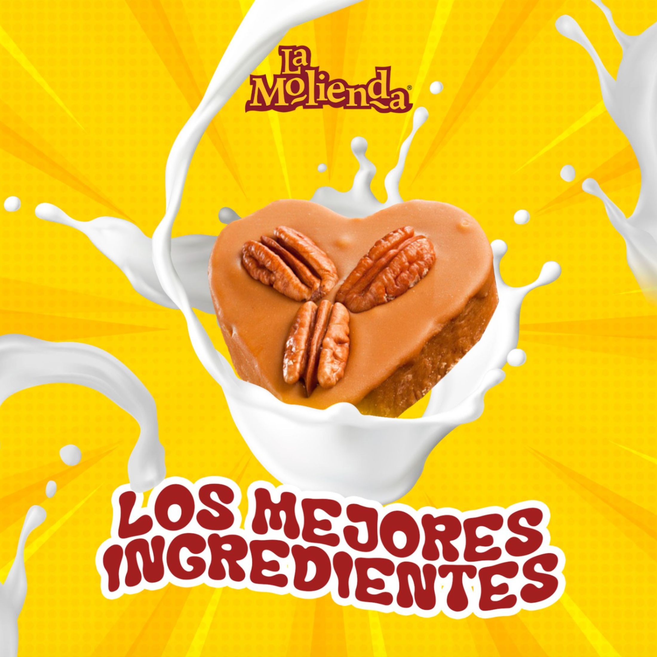 La Molienda Burnt Milk Heart Shaped Candy with Pecan, Mexican Traditional Candy, Special mini size, 3 oz