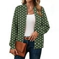 thumbnail image 5 of TKLPEHG Womens Loose Casual Jacket Coats Vintage Full Zip Jackets Fashion Spring Fall Clothes Outerwear (Green,L), 5 of 6