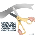 thumbnail image 5 of Crutello Ribbon Cutting Ceremony Kit 20" Giant Scissor Ribbons For Crafts, Sharp, Gold Handled Durable XL Giant Scissors, and 30 Feet of Oversized 4" Wide White Ribbon, 5 of 6
