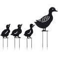thumbnail image 1 of Paquete de 4 estacas de jardín con silueta de animal, adornos de jardín huecos, estatuas de pato de metal hueco para decoración de jardín de césped (negro) JAMW Sencillez, 1 of 5