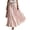 Pink, variant on Maxi Skirts for Women Elastic Waist A Line Plaid Skirts Summer Casual Pleated Gingham Flowy Long Skirts, M