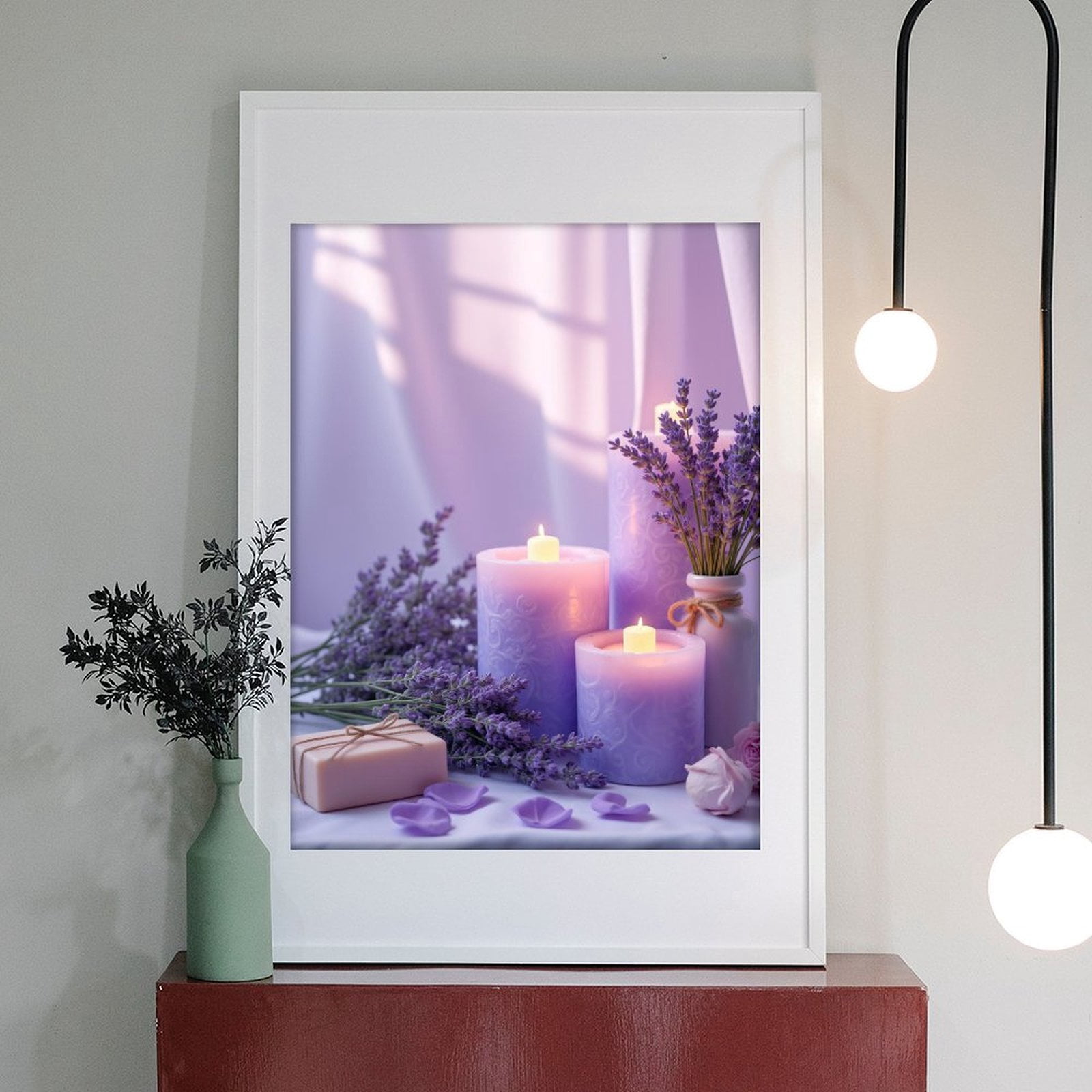 Diamond Art Kit for Adults, Candles Lavender Flowers Romance Glow Diamond Painting for Adults Beginners, 5D DIY Diamond Art Painting Kits, Colorful Diamond Painting Craft for Home Decor 12x16
