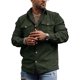 thumbnail image 1 of Mens Corduroy Shirts Green Long Sleeve Button Down Trucker Jacket Shirt Casual Work Shacket Shirt With Pocketssizem, 1 of 3