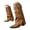 Beige, variant on Fold Over Boots for Women Pointy Toe Studded Motorcycle Boots Wide Calf Knee High Boots