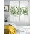 thumbnail image 3 of Sage Green Eucalyptus Leaves Sheer Curtains 72 Inch Length 2 Panels Set for Living Room/Bedroom, Spring Summer Botanical Floral Curtain Sheers Drapes Rod Pocket Curtains Window Treatment 52''x72''x2, 3 of 7