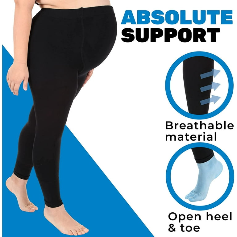 Footless Pregnancy Compression Tights for Women 20-30mmHg - Black, Large