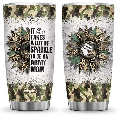 

20oz Birthday Gifts for Women Mom Friend Gifts for Women Birthday Unique Inspirational Gifts Army Mom Tumbler Cup with Lid Double Wall Vacuum Insulated Travel Coffee Mug
