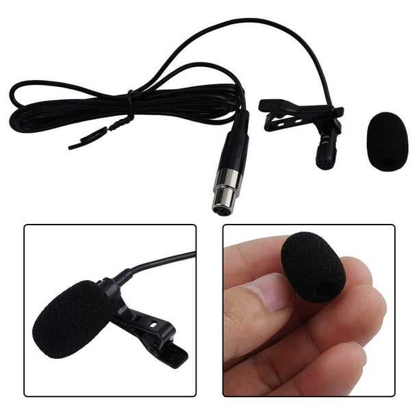Black Lavalier Lapel Clip Microphone Mic 4-Pin Mini Xlr Ta4F for