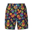thumbnail image 4 of Lsque Mens Swim Trunks Colorful Pineapples1 Pattern - Bathing Suit Compression Liner - Beach Swim Shorts Swimwear - (S-3XL) - Stretch Quick Dry -3X-Large, 4 of 9