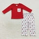 thumbnail image 3 of Conjunto de Navidad para niños pequeños, camisa de manga larga, Tops, traje de orugas, pantalones a juego, ropa roja, venta al por mayor, 3 of 4