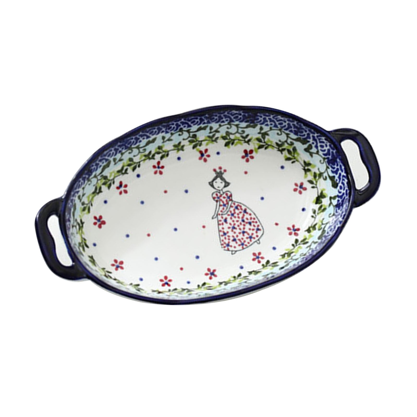 Pastaral Style Individual Lasagne Lasagna Pan With Handles, Ceramic