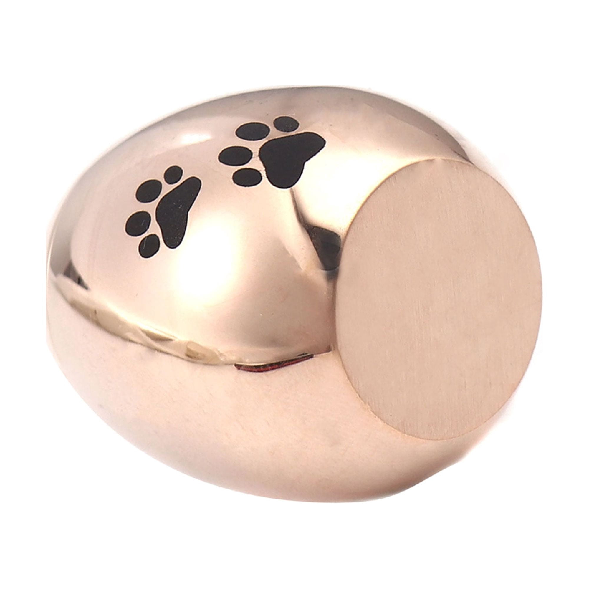 Waterproof Stainless Steel Small Rose Gold Pet Cremation Urn for Ashes Holder Handcrafted Paw Print Memorial Ash Container Keepsake with Free Gift Pouch