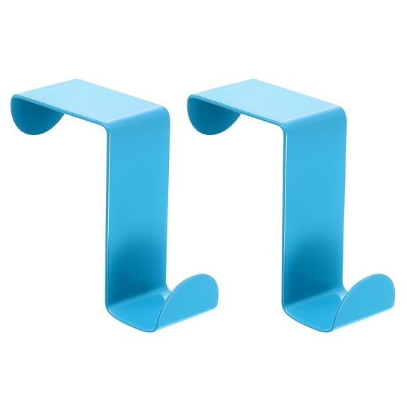 Over the Door Hooks,2pcs - Stainless Steel Door Hangers Hooks, S-Shaped Double Hooks for Hanging Clothes (Blue)