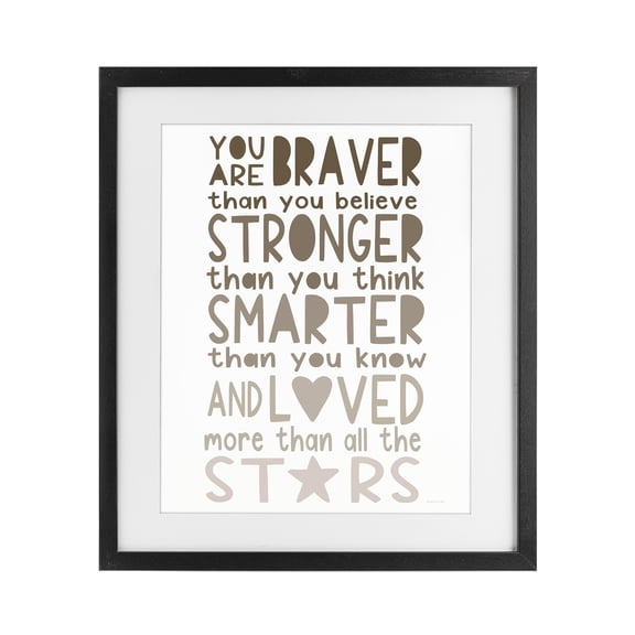 Stupell Industries Bohemian Loved More Than The Stars Black Framed Print Under Glass, 13 x 16, by Elizabeth Tyndall