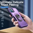 thumbnail image 5 of Sumao for iPhone 13 Case with Ring,Military Grade Shockproof Liquid Silicone Slim Phone Case-Purple+black, 5 of 10