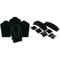 Black Velvet Necklace Easel Jewelry Display & Hanging Earring Cards Kit 104 Pcs