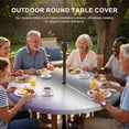 thumbnail image 3 of Round Outdoor Tablecloth with Umbrella Hole and Zipper, Purple Grey Tablecloth with Elastic Waterproof, Gray Farmhouse Modern Rustic Patio Table Covers for 36" - 44" Picnic Pool Tables, 3 of 9