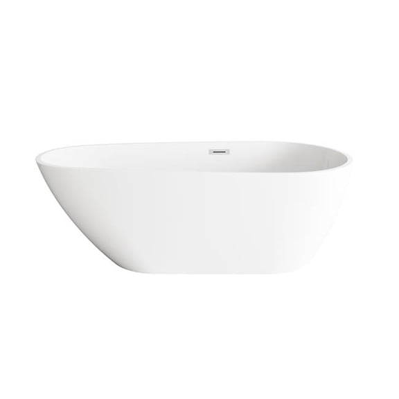 Elegant Kitchen & Bath BT30267GW-PCH 67 in. Bathtub, Glossy White with Chrome Trim