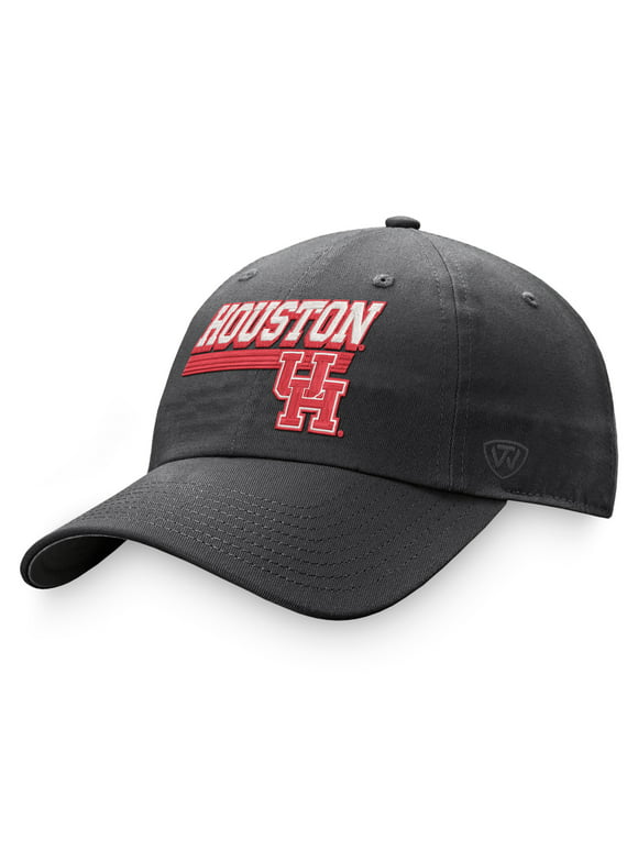 Men's Top of the World Charcoal Houston Cougars Slice Adjustable Hat - OSFA