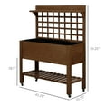 thumbnail image 3 of Outsunny 41" Raised Garden Bed with Wheels, Trellis, Storage Shelves, Brown, 3 of 8