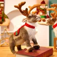 thumbnail image 4 of Simulation Elk Dolls Merry Christmas Lifelike Animal Soft Stuffed Fluffy Xmas Home Decor Plush Deer Toys Children Birthday Gift, 4 of 5